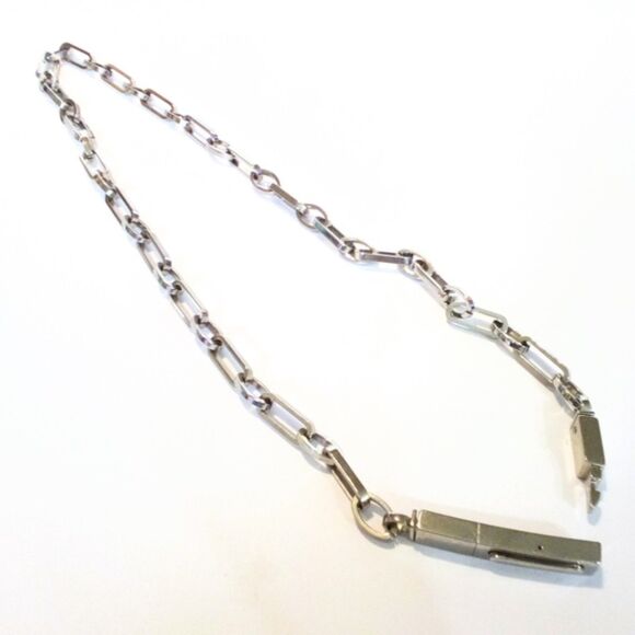 Vintage Silver Tone Chunky Chain Link Belt Size 34 - Picture 2 of 5